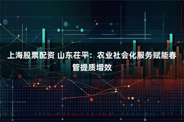 上海股票配资 山东茌平：农业社会化服务赋能春管提质增效